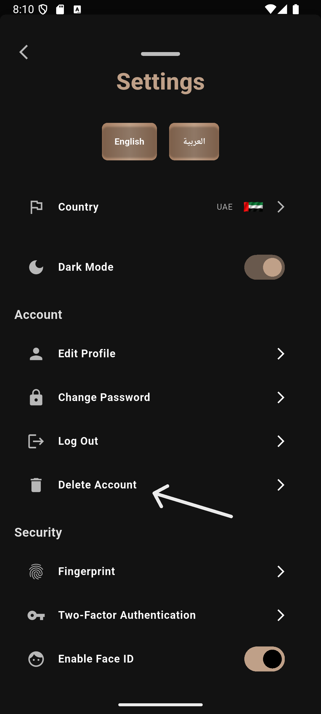 Delete Account Step 2